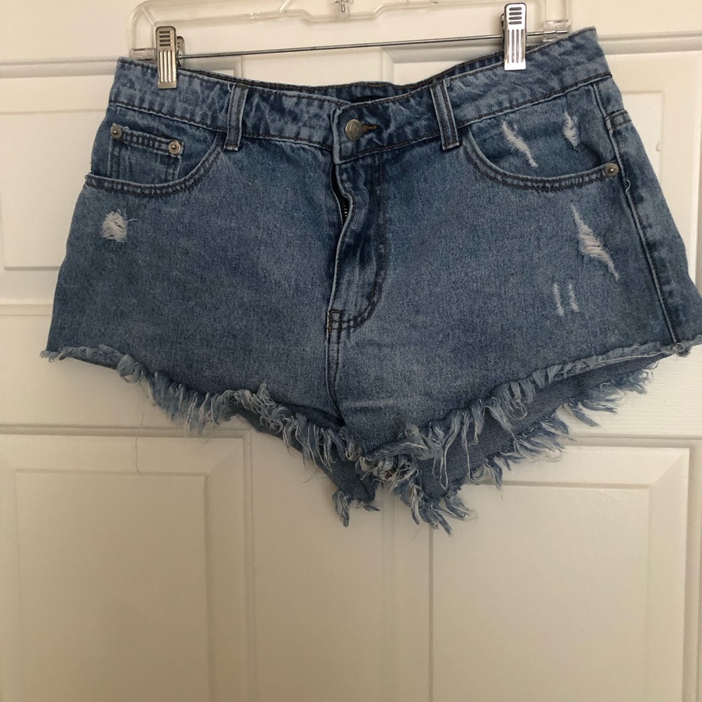 Nasty Gal Blue Denim Jean Shorts